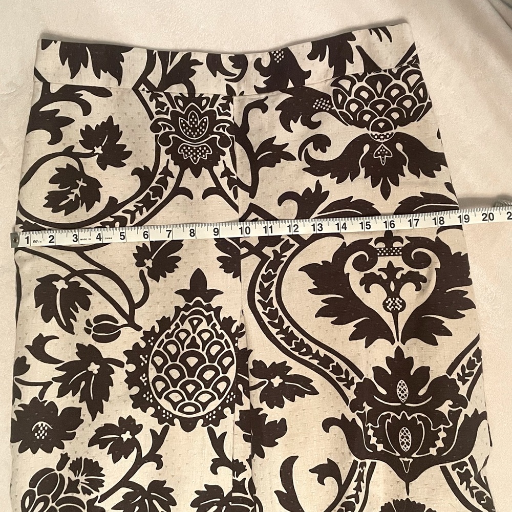 Cream/Brown print skirt - Picture 6 of 7